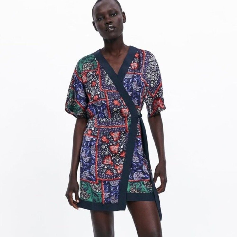 ZARA | Printed Dress with Bow